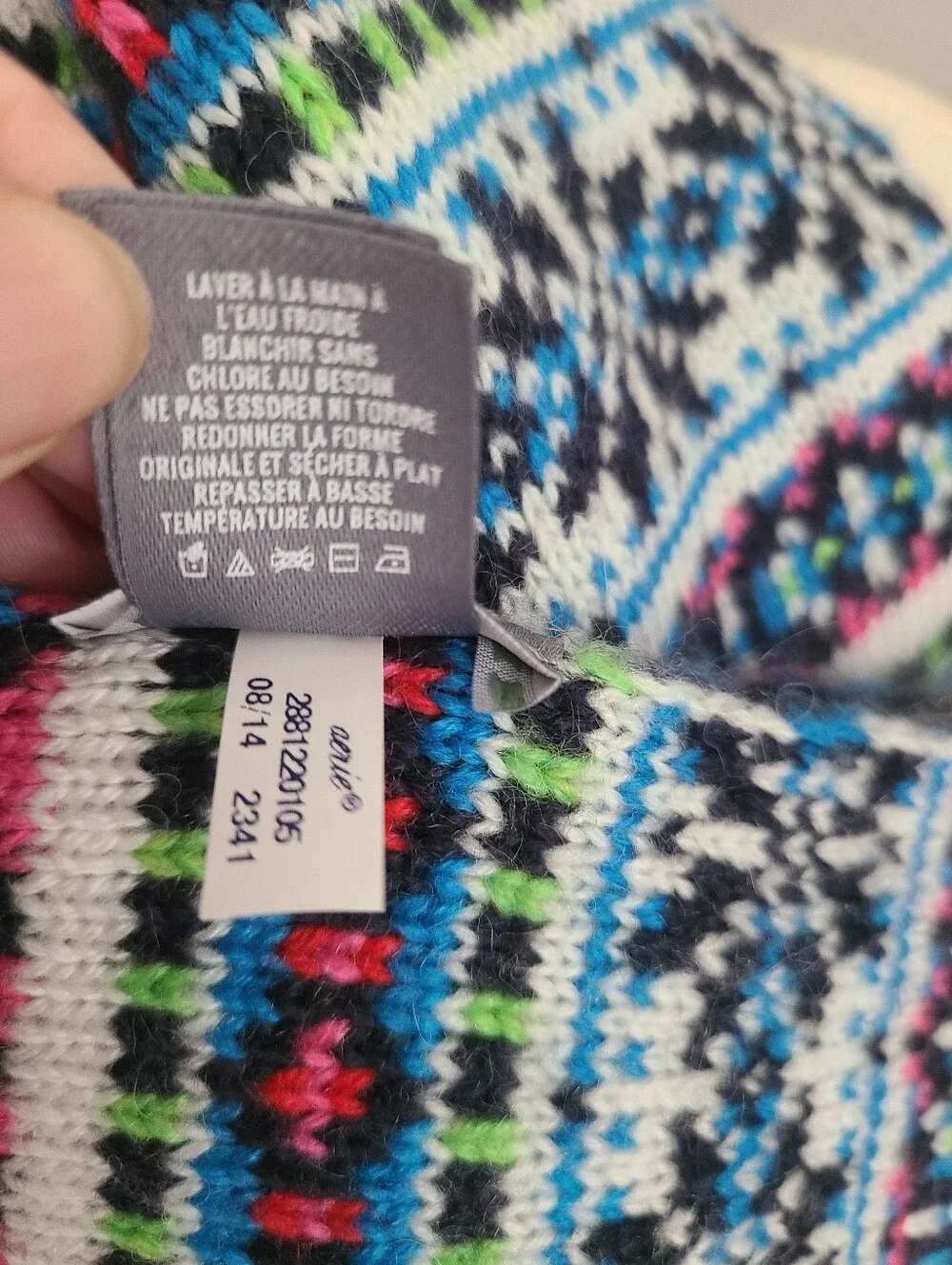 Vintage Deadstock Aerie Scarf Fair Isle Nordic Y2K Preppy Snowflake Crazy Stripe